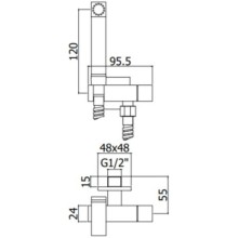 Гигиенический набор Paffoni Tweet Square Mix ZDUP111CR
