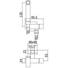 Гигиенический набор Paffoni Tweet Square Mix ZDUP111CR