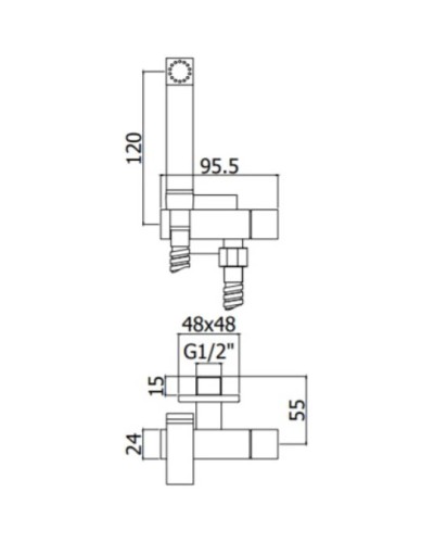Гигиенический набор Paffoni Tweet Square Mix ZDUP111CR