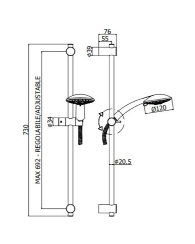 Душевой гарнитур Paffoni Prestige ZSAL118CR