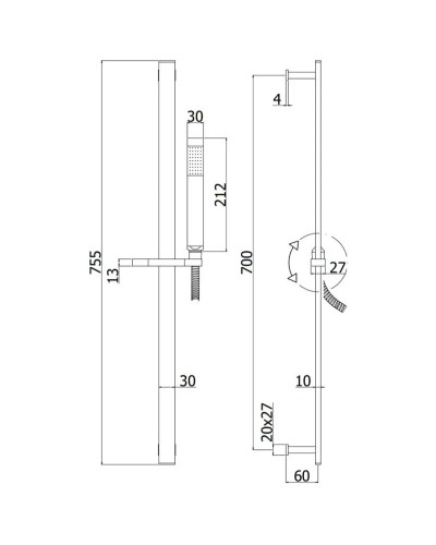 Душевой гарнитур Paffoni City ZSAL145ST