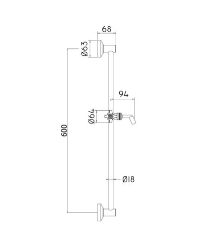 Душевая штанга 60 см Paffoni Belinda ZSAL021GF