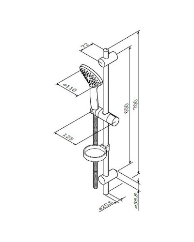 Душевой гарнитур AM.PM Gem F0190100 Хром