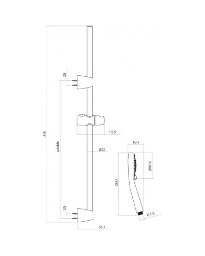 Душевой гарнитур Cersanit Neno A63068