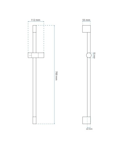 Душевая штанга 70 см Rea REA-P5981