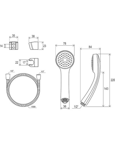 Душевой гарнитур Ravak 901.00 X07P005 хром