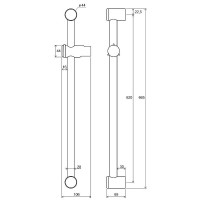 Душевая штанга Ravak 972.00 X07P012 Хром