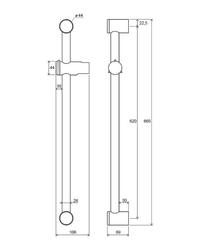 Душевая штанга Ravak 972.00 X07P012 Хром