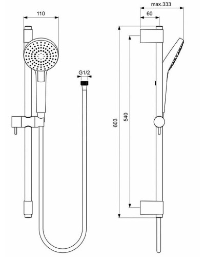 Душевой гарнитур Ideal Standard Ideal Rain Evo Round L3 B2233AA Хром