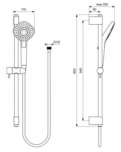 Душевой гарнитур Ideal Standard Ideal Rain Evo Diamond L3 B2234AA Хром