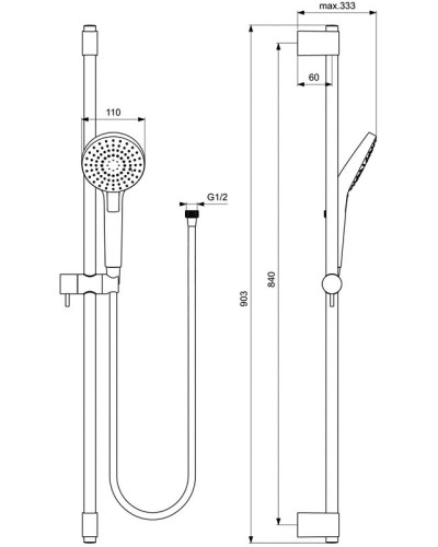 Душевой гарнитур Ideal Standard Ideal Rain Evo Round L3 B2237AA Хром