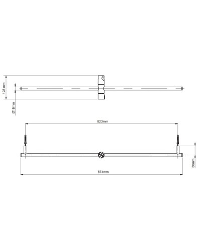Душевая штанга 87,4 см Toto Showers VHC600