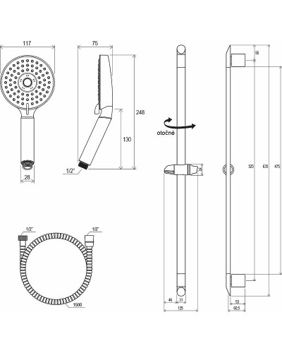 Душевой гарнитур Ravak 902.00 X07P177 Хром