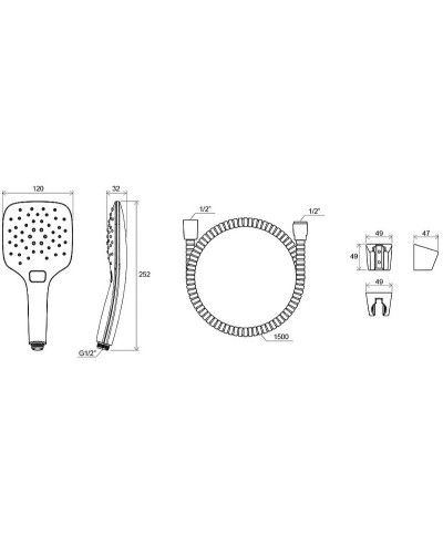 Душевой гарнитур Ravak 907.00 X07S010 Хром Белый