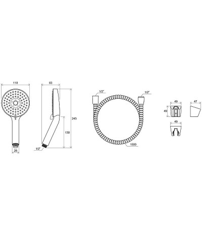 Душевой гарнитур Ravak Flat M 903.00 X07S006 Хром