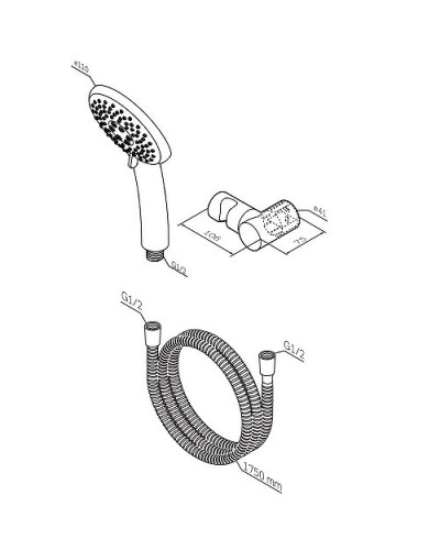 Душевой гарнитур AM.PM Like F0118000 Хром