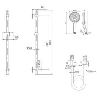 Душевой гарнитур Caprigo Don 98-570-BRG