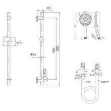 Душевой гарнитур Caprigo Don 98-570-BRG