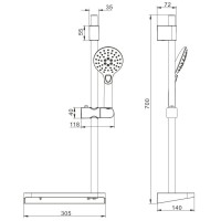 Душевой гарнитур Rose R109
