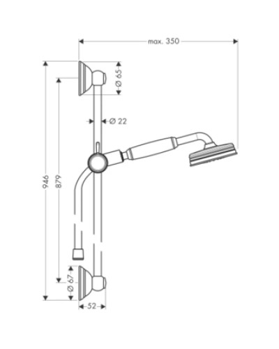 Душевой гарнитур 90 см Axor Carlton 27947000