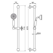 Душевой гарнитур золото 24 карата Cezares Olimp OLIMP-SD-03/24