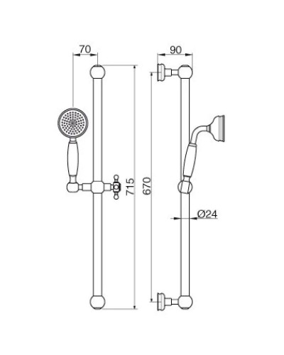 Душевой гарнитур хром Cezares Olimp OLIMP-SD-01