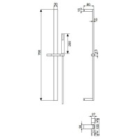 Душевая штанга квадратное сечение CEZARES CZR-B-SDQ-BIO белый матовый