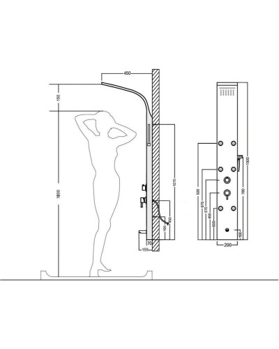 Душевая панель Aquanet Galaxy White AP40-03 237438 Белый матовый