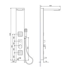 Душевая панель Excellent Glas ARAC.GR8401 Хром