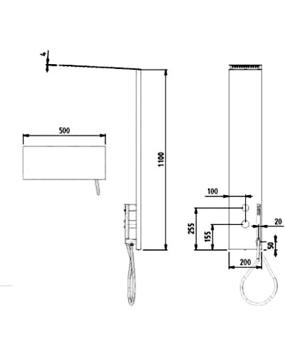 Душевая панель Cezares Premier-CD2-T-NOP с термостатом Nero Opaco