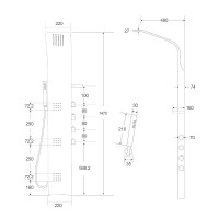 Душевая панель Cerutti SPA Bella B CT9254 с гидромассажем Черная матовая