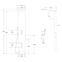 Душевая панель Cerutti SPA Korra B CT9258 с гидромассажем Черная матовая