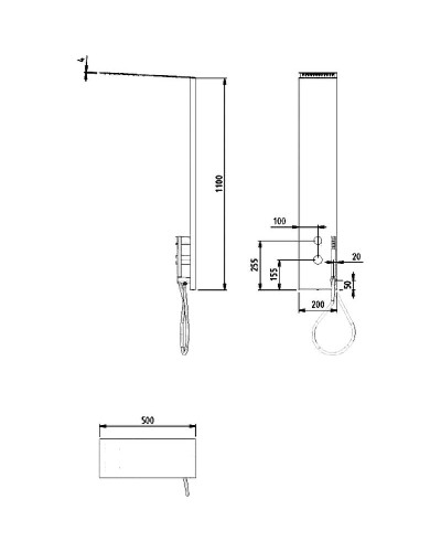 Душевая панель Cezares Premier-CD2-NOP Nero Opaco