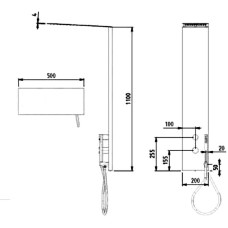 Душевая панель Cezares Premier-CD2-T-01 с термостатом Хром