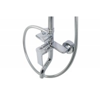 Душевая стойка со смесителем и изливом, верхним и ручным душем BelBagno AURORA-VSCM-CRM