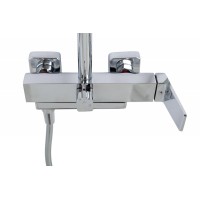 Душевая стойка со смесителем и изливом, верхним и ручным душем BelBagno ARDENTE-VSCM-CRM