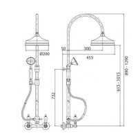 Душевая колонная со смесителем, верхним и ручным душем хром, ручки Swarovski Cezares Diamond DIAMOND-CD-01-Sw