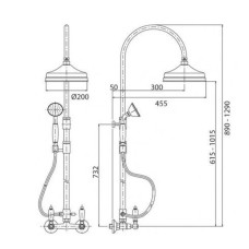 Душевая колонная со смесителем, верхним и ручным душем хром, ручки Swarovski Cezares Diamond DIAMOND-CD-01-Sw