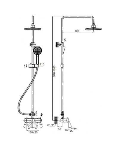 Душевая система Cerazes LACONICO LACONICO-C-CD1-01-S