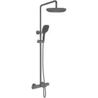 Душевая система AltroBagno Lamberto AltroBagnoLamberto030426GrMt 290x190 мм, с термостатом, оружейная сталь