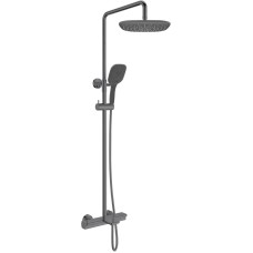 Душевая система AltroBagno Lamberto AltroBagnoLamberto030426GrMt 290x190 мм, с термостатом, оружейная сталь