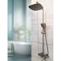 Душевая система AltroBagno Lamberto AltroBagnoLamberto030426GrMt 290x190 мм, с термостатом, оружейная сталь