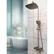 Душевая система AltroBagno Lamberto AltroBagnoLamberto030426GrMt 290x190 мм, с термостатом, оружейная сталь