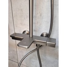 Душевая система AltroBagno Lamberto AltroBagnoLamberto030426GrMt 290x190 мм, с термостатом, оружейная сталь