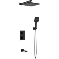 Душевой комплект AltroBagno Lamberto AltroBagnoLamberto040412NeOp 250 мм, с термостатом, черный матовый