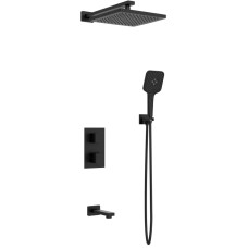 Душевой комплект AltroBagno Lamberto AltroBagnoLamberto040412NeOp 250 мм, с термостатом, черный матовый