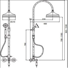 Душевая колонна хром Cezares Venezia VENEZIA-CD-01-Bi