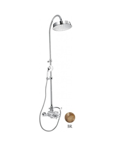 Душевая колонна с термостатическим смесителем бронза, ручка белая Cezares Margot MARGOT-CD-T-02-Bi