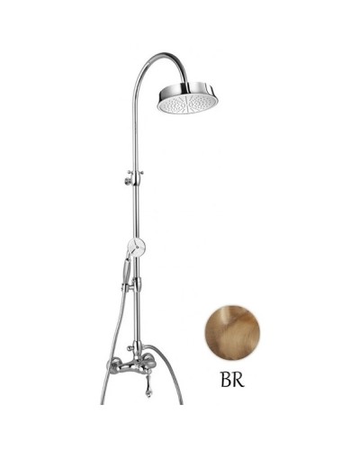 Душевая колонна со смесителем, верхним и ручным душем бронза, ручка бронза Cezares Margot MARGOT-CD-02-M