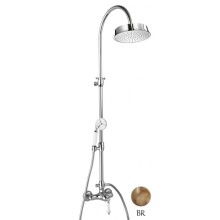 Душевая колонна со смесителем, верхним и ручным душем бронза, ручка белая Cezares Margot MARGOT-CD-02-Bi